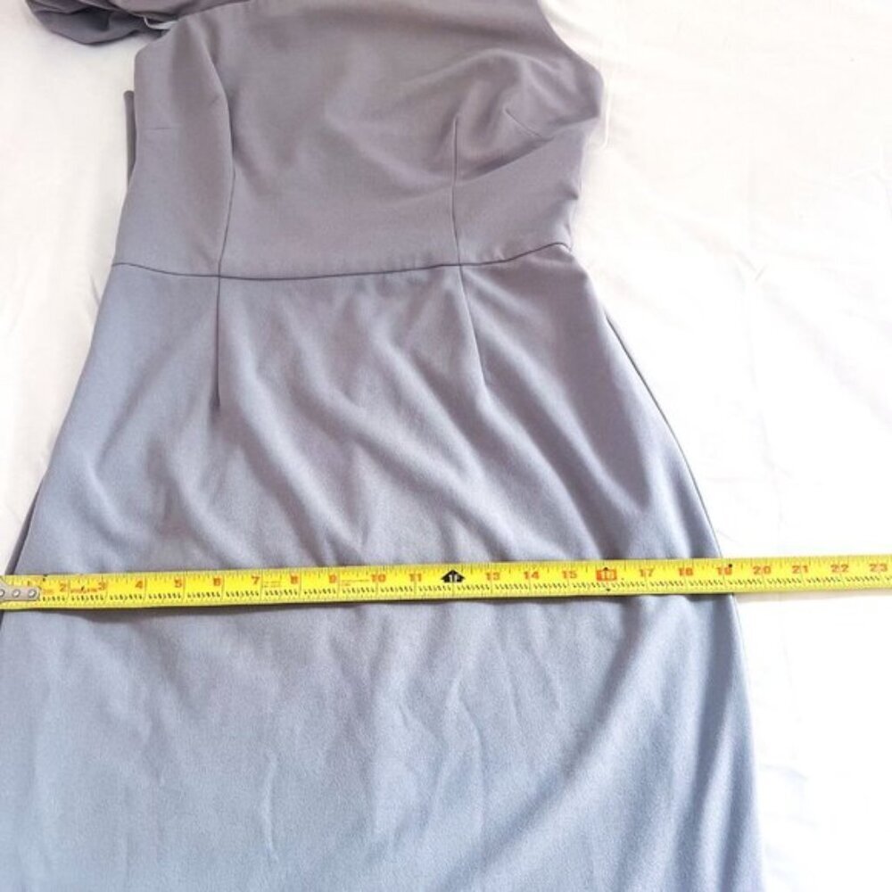 Katie May Los Angeles Gray Dove Layla Gown One Shoulder Cap Sleeves Size 14 - Picture 9 of 14